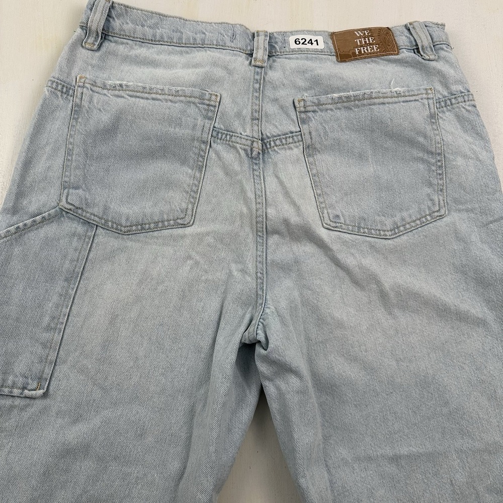 We The Free People Tinsley Jeans Sz 31 Baggy High Rise Straight Leg Distressed